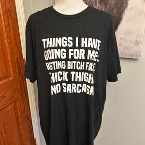 Black Graphic T-Shirt with Bold White Text